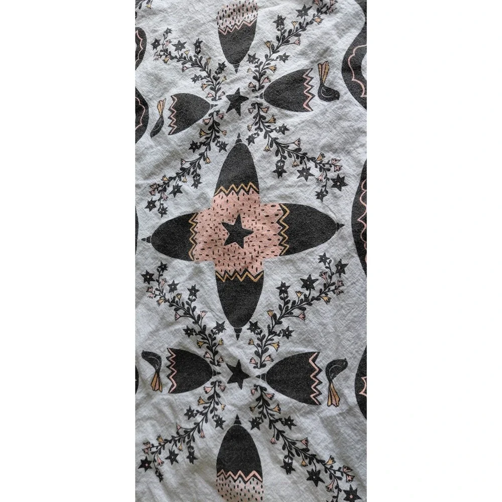 printed illustration bandana whimsical occult Gothic textil Decorative tea towel